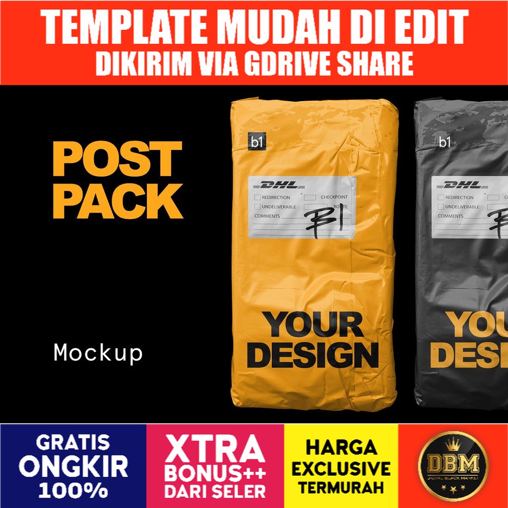 Post Pack Bag Mockup - Adobe Photoshop