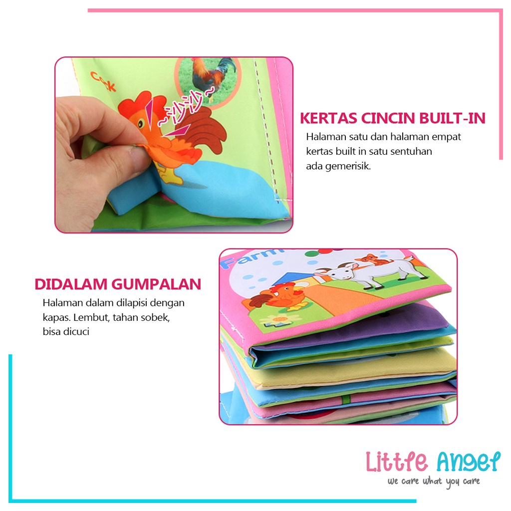 BUKU KAIN MAINAN EDUKASI ANAK Buku Kain Bayi Karakter Anak Balita Belajar Cerita Gambar Edukatif Cloth Education Soft Book