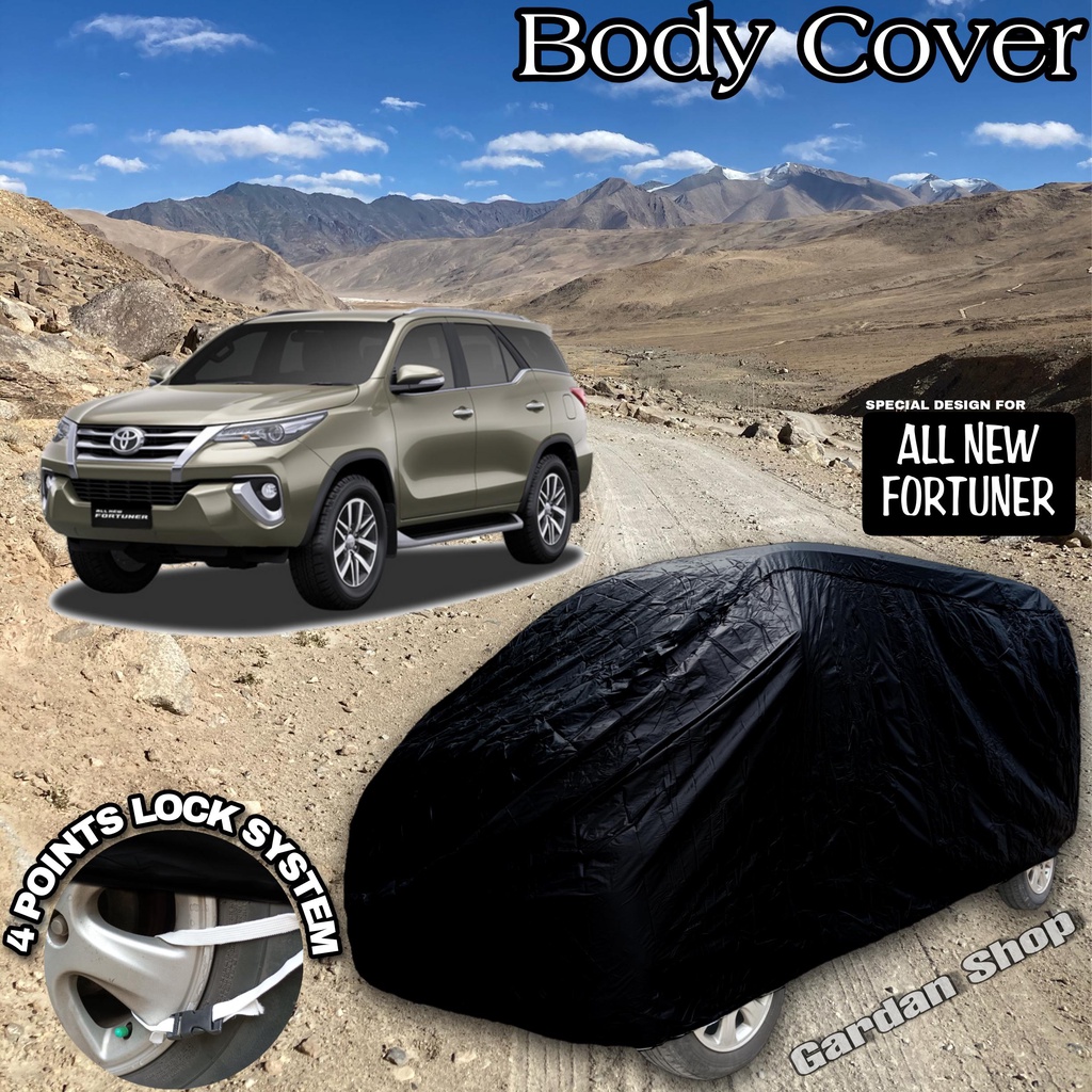 Sarung Mobil ALL NEW FORTUNER Hitam POLOS Body Cover All New Fortuner Full Black