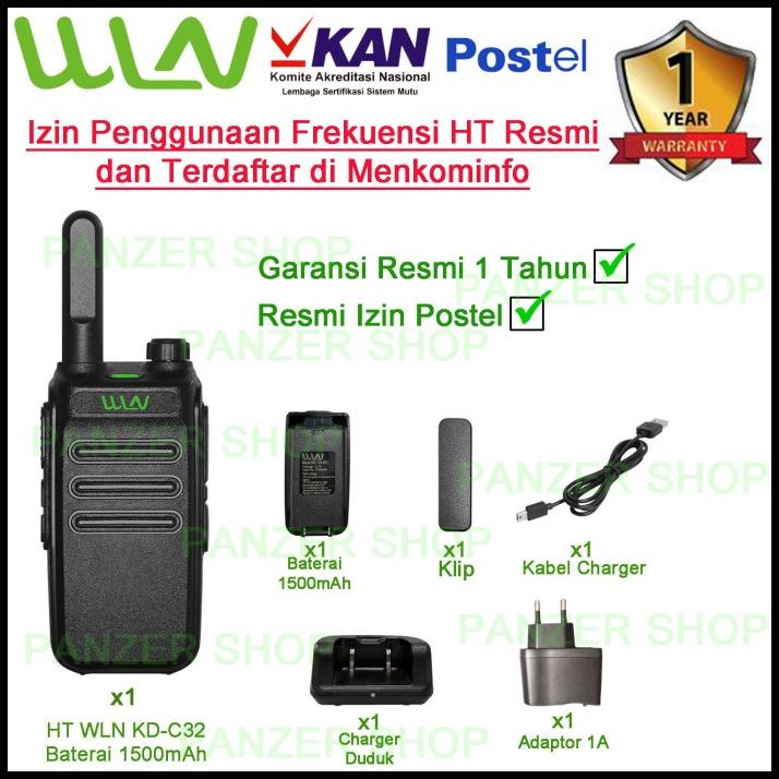 Ht Satuan Wln Walkie Talkie Kd-C32 Hitam Baterai (1500-3600)Mah