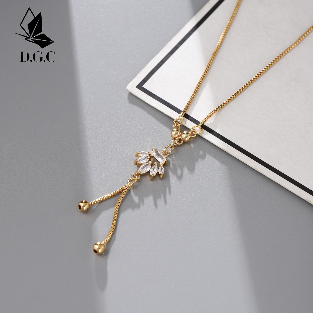 ✅COD✨Kalung Titanium Wanita Batu Permata Berlapis Rose Gold Grosir Murah Kalung Model D498