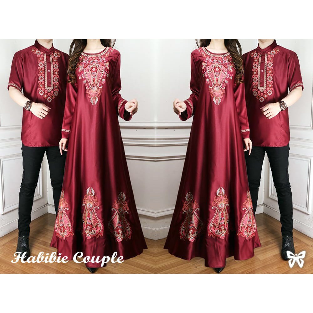 D02 Habibi Couple Habibi Couple, maxi tangan panjang seleting belakang