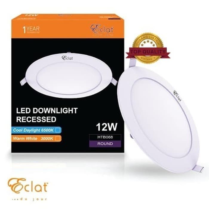 ECLAT LED Downlight 12W Kuning Inbow Lampu LED Panel 12 Watt 3000K WW