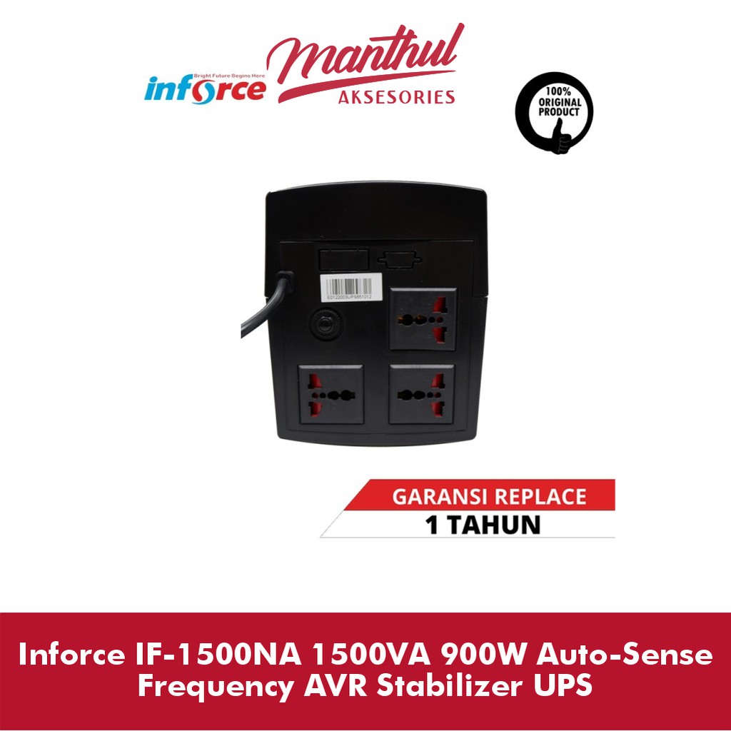 Inforce IF-1500NA 1500VA 900W Auto-Sense Frequency AVR Stabilizer UPS