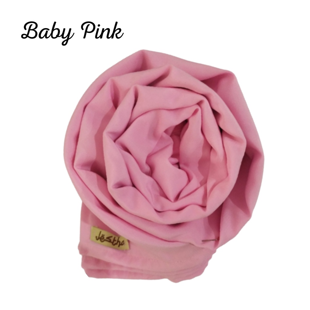 pasmina Wolfis Ukuran Panjang 200x75cm Jilbab Hijab Kerudung Pashmina jumbo premium-BABY PINK