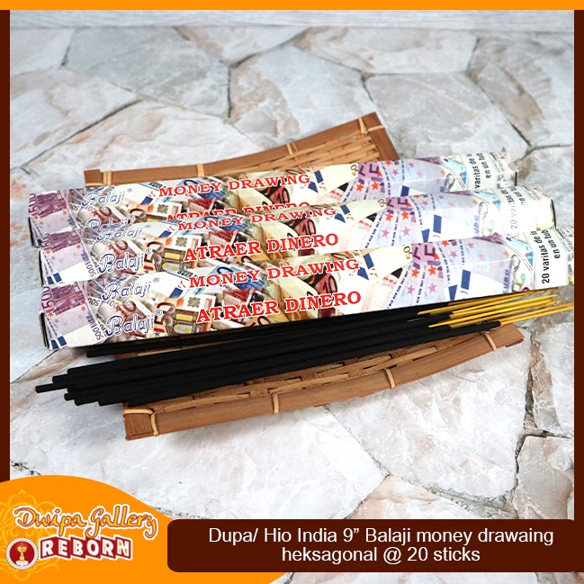 Dupa Hio Wangi Money Drawing Balaji heksagonal 9&quot; @20 sticks