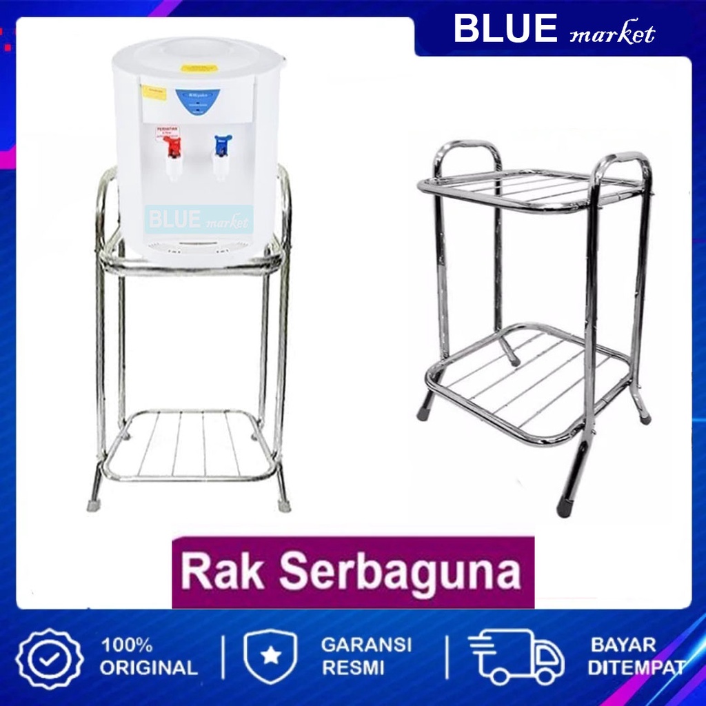 RAK / RAK DISPENSER / RAK DISPENSER 2 SUSUN / MEJA GALON - SILVER CHROME