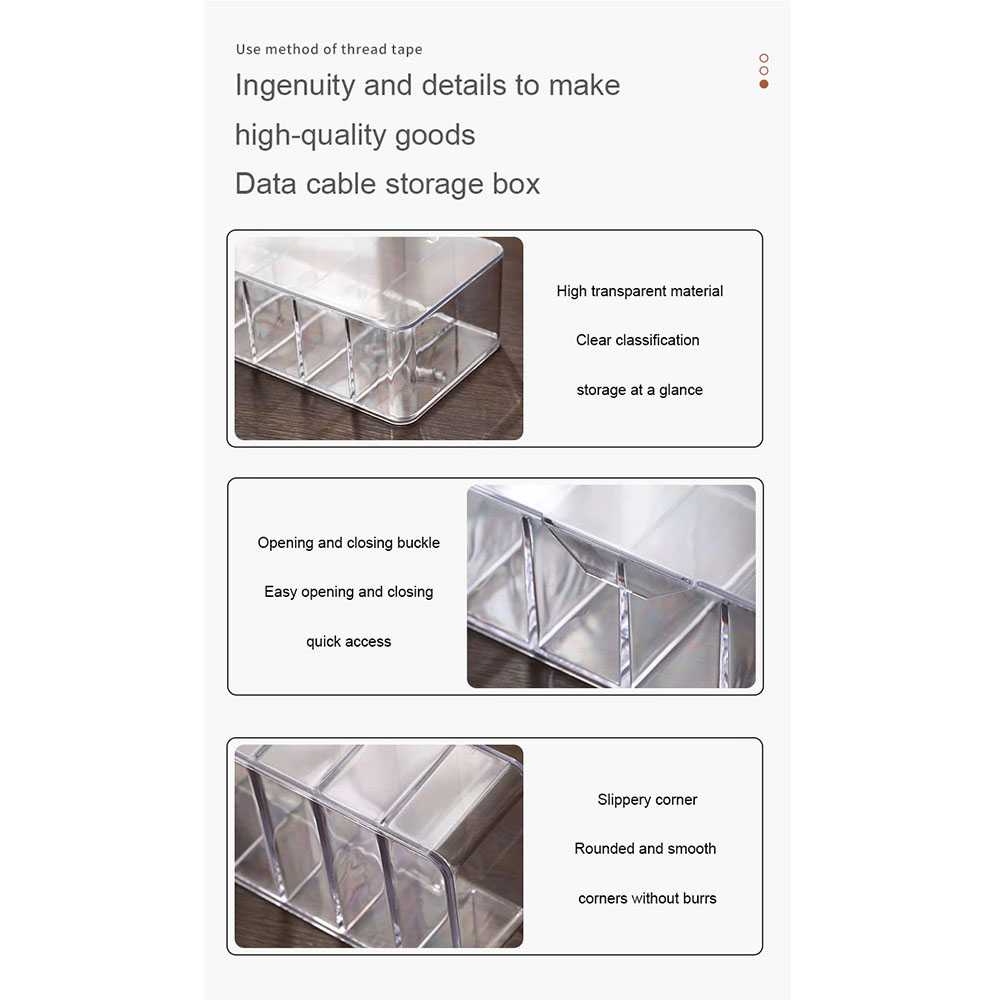 BNBS Kotak Kabel Organizer Cable Storage 8 Slot with Cover