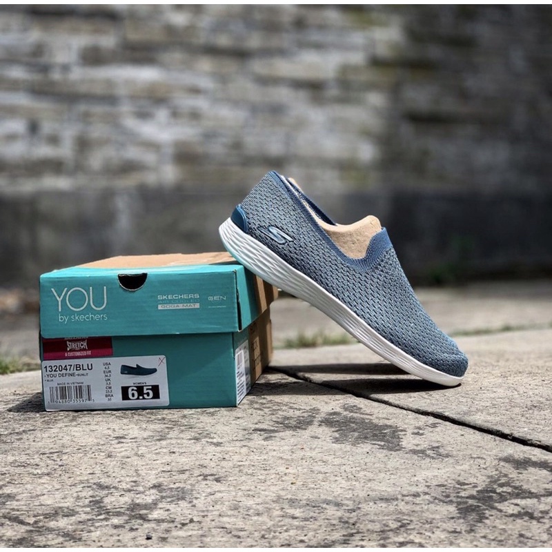 SNEAKERS SEPATU WANITA OLAHRAGA SPORT KASUAL SKECHERS YOU DEFINE BLU 132047 (WOMEN)