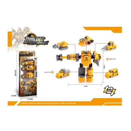 Robot Transformers Builder Fire Fit Engineering 5 in 1 Deformation