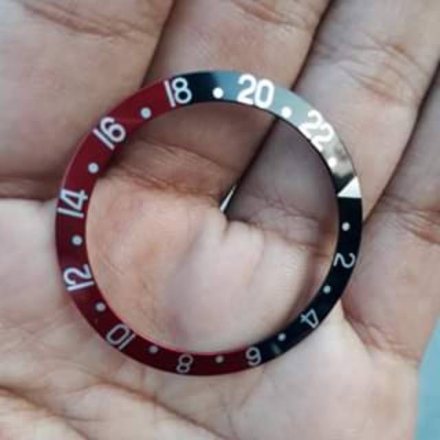 - Rolex gmt ring bezel insert black red 38mm