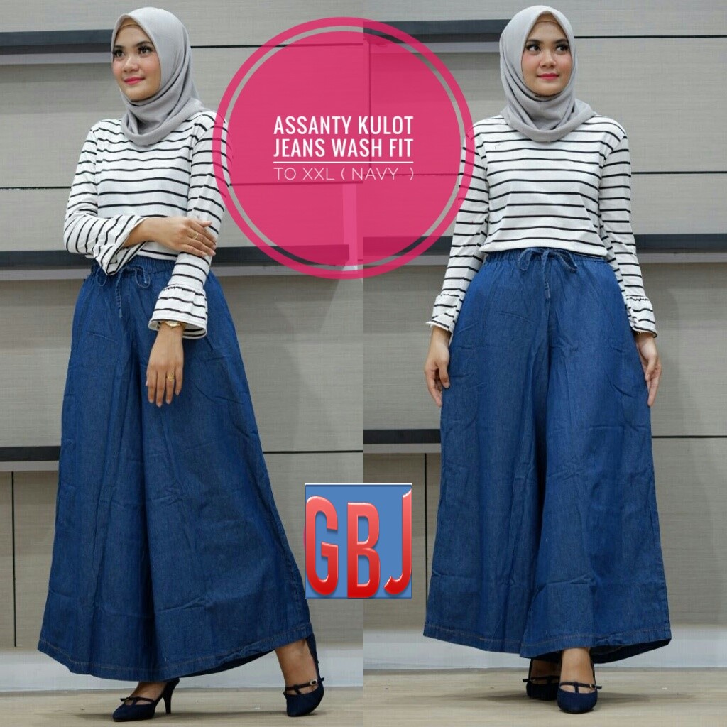 UMMI ASSANTY KULOT JEANS MAYUNG JUMBO KARET PINGGANG BR