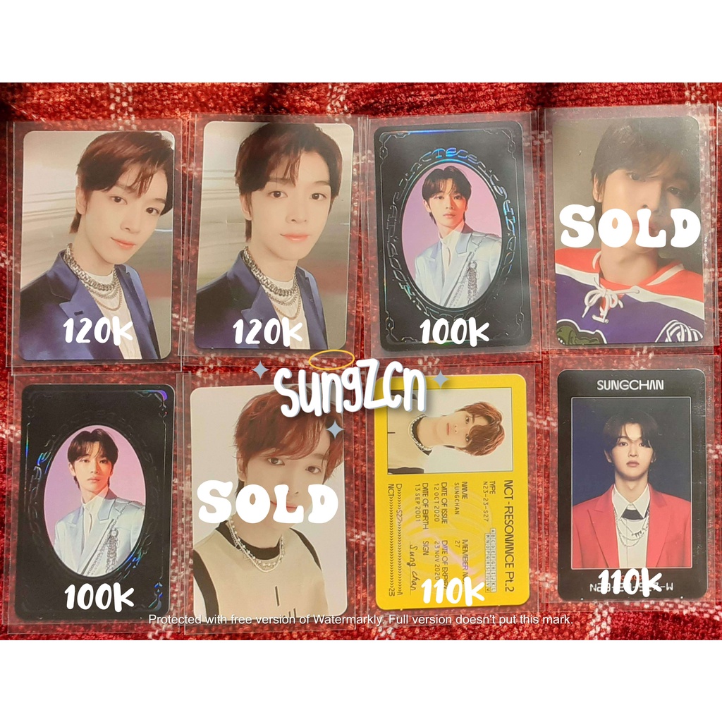 WTS JUAL PC SUNGCHAN NCT OFFICIAL PAST FUTURE YEARBOOK ID AC CARD INTERNATIONAL POSTCARD