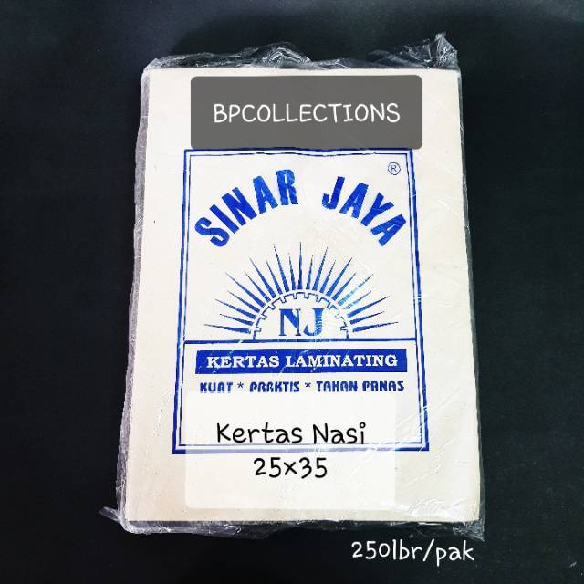 

1 PAK 250 lembar Kertas nasi Bungkus Sedang Besar 25x35 28x38 Merk Sinar Jaya Biru Matahari Biru kn sj biru mth biru ECER