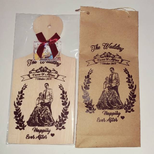 

100pcs Souvenir telenan plus paperbag ukuran 12x24cm