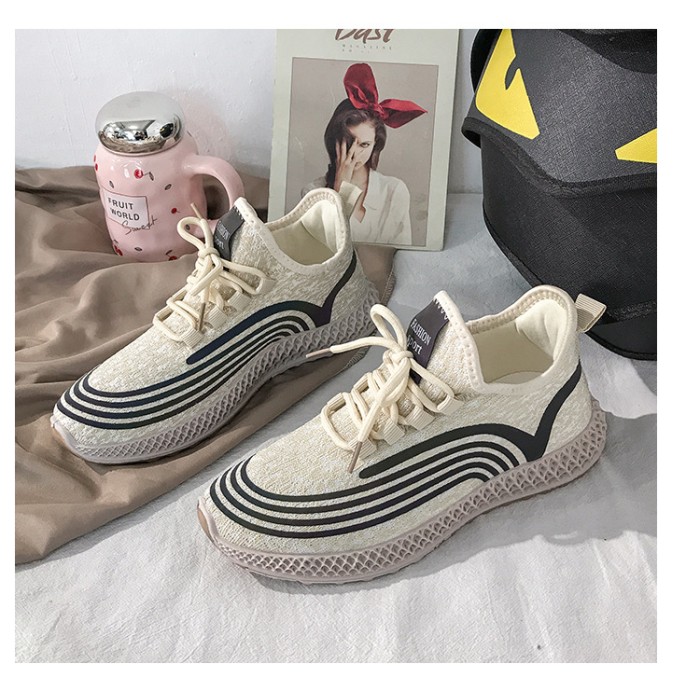 Pennay Sepatu Sneakers Wanita Glow Fashion Korea - Cokelat, 37