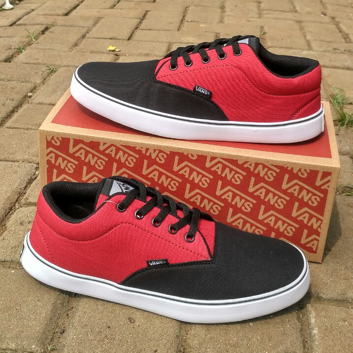 SEPATU PRIA VANS AUTHENTIC ERA 2 TONE HITAM MERAH SEPATU PRIA SEKOLAH KULIAH KASUAL