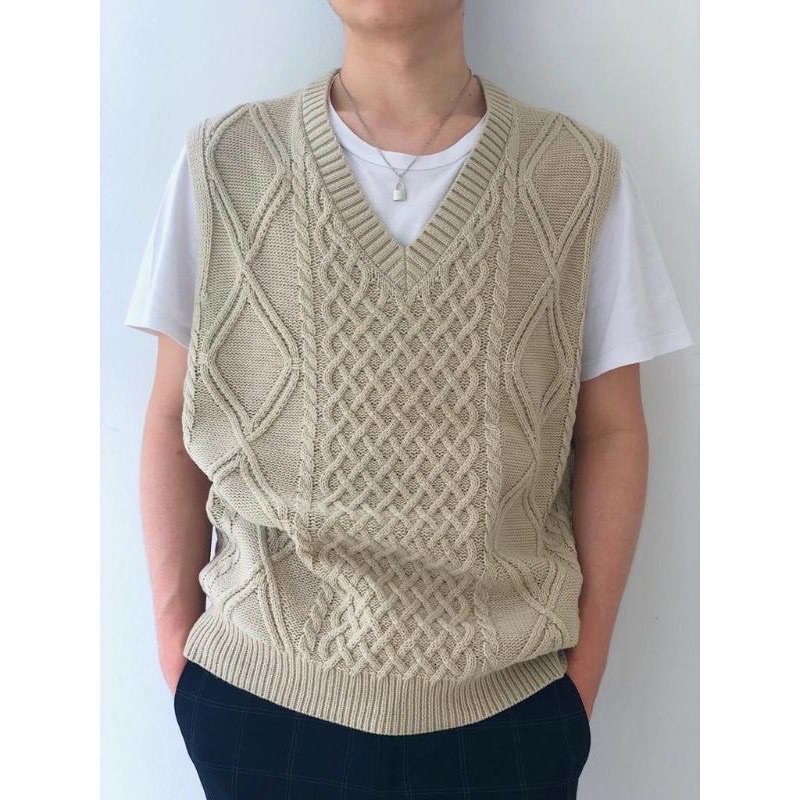 REPUBLIK UNISEX PRIA WANITA VEST AIKO RAJUT KNIT ROMPI RAJUT WANITA TOKYO PRIA WANITA DR A474