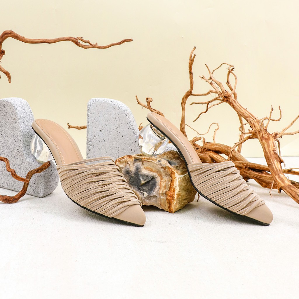 Alivelovearts Belle BEST SELLER Sepatu Heels Wanita Hak Kaca 5cm-5