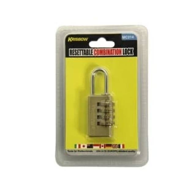 Krisbow Gembok Kuningan 4 Angka Kombinasi