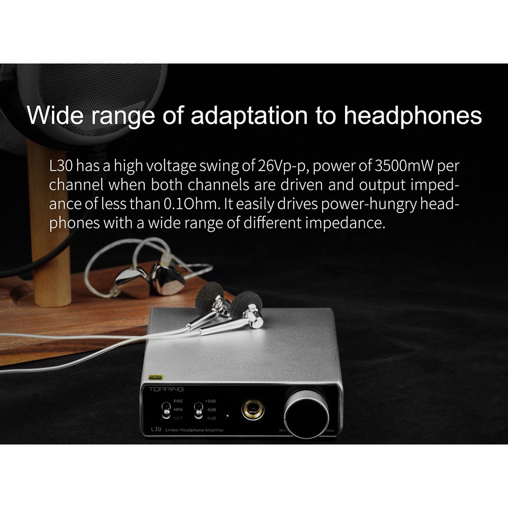 Topping L30 Headphone Amplifier Ultra Low Noise - Black