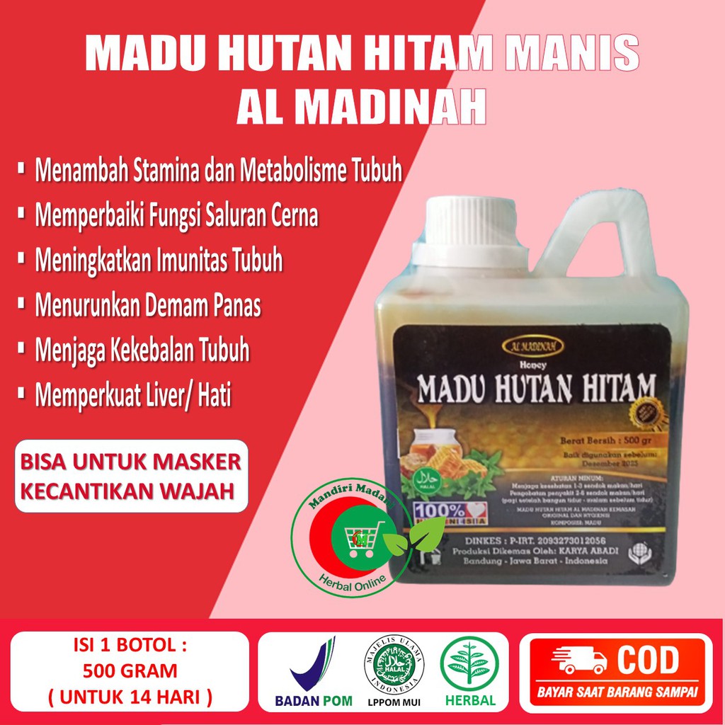 

Madu Hitam Manis Murni 500gr Tingkatkan Imunitas Tubuh & Bisa Untuk Masker Kecantikan