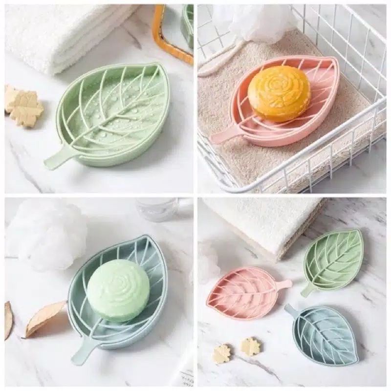 TSD032 Tempat Sabun Mandi Model Daun Leaf Bath Soap Container / Wadah Sabun Batangan Dekorasi Kamar Mandi