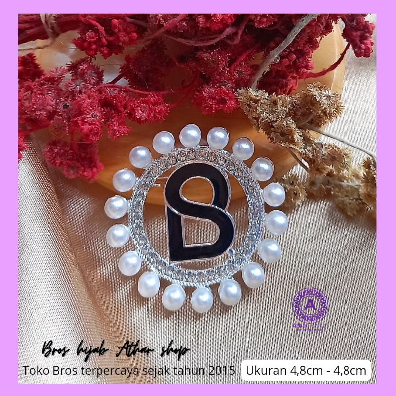 Bros B/bross signature branded /brooch button/Bros hijab buttonscarves Athar shop scarves murah