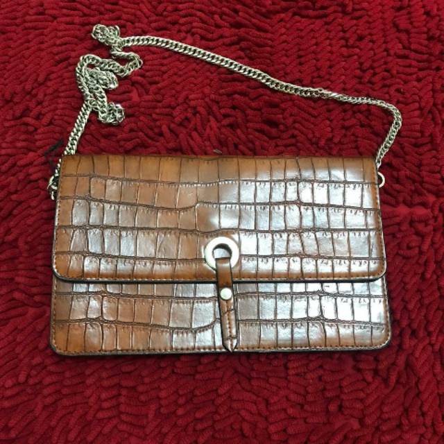 Zara croco cross body bag