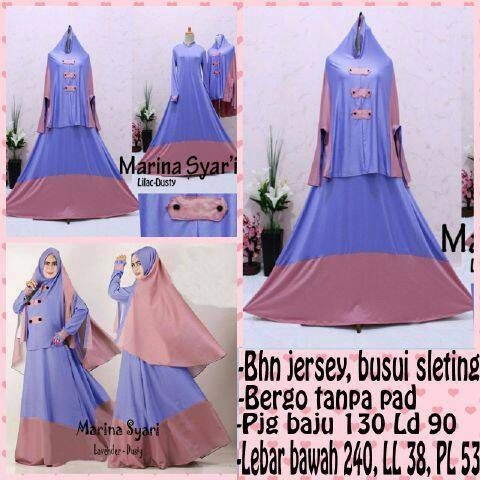 Grosir Gamis Syari Marina Dusty Lilac (pusat,konveksi,produsen) - Eksklusif