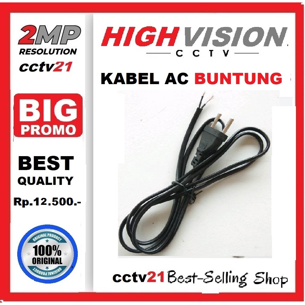 Kabel AC Buntung Isi 2 Polos cctv21