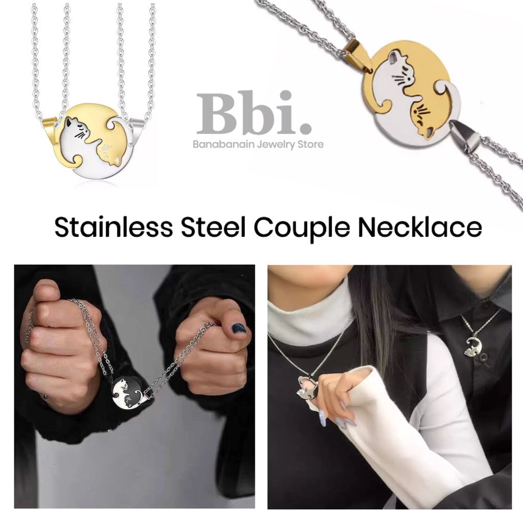 Kalung Couple Cat Cimut Stainless Steel Anti Karat KKCIM