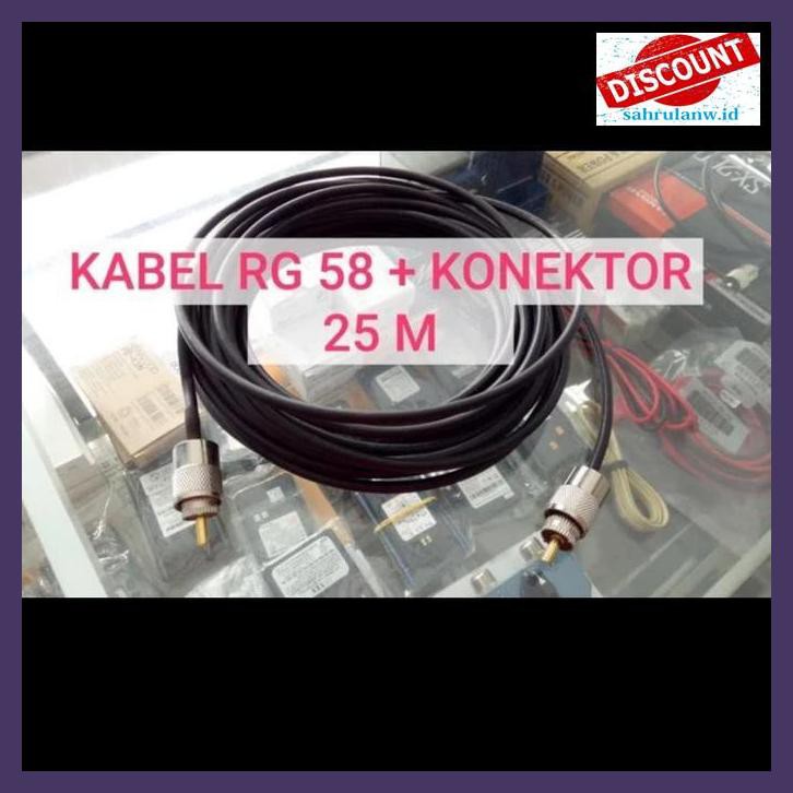 U6G68T6- Kabel Antena Ht Dan Radio Rig Rg 58 + Konektor 25M T65E4Er-