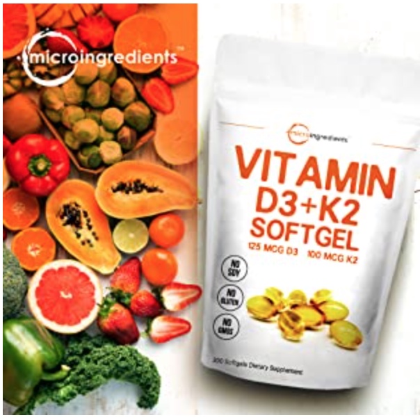MICRO INGREDIENTS VIT D3+K2 - 300 pcs