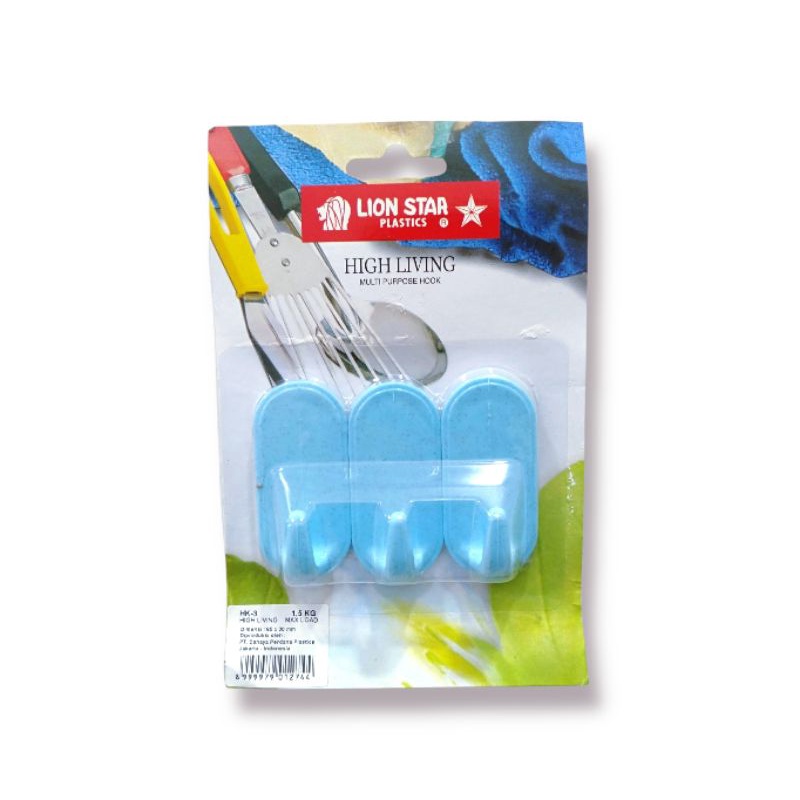Gantungan Tempel Serbaguna  Lion Star HK-3 High Living Multi Purpose Hook Max 1.5kg/ Gantungan Tempe