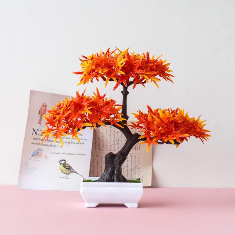 COD/ TM99 POT TANAMAN HIAS DEKORASI RUMAH BUNGA PLASTIK IMPORT P2090-MERAH ORANGE