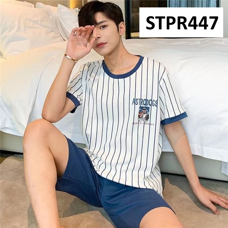 Baju Tidur Pria Lengan Pendek Celana Pendek Korean Style