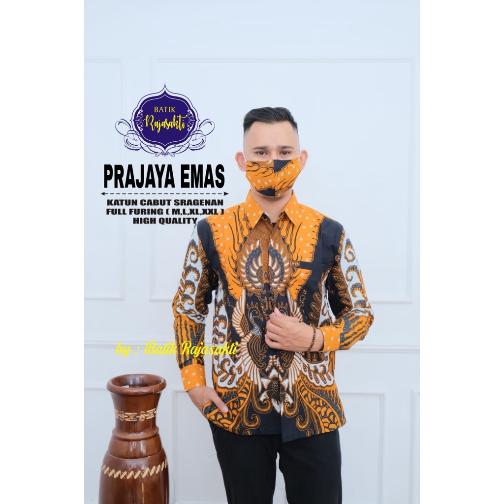 PRAJAYA EMAS RAJASAKTI KEMEJA BATIK PRIA SOLO LENGAN PANJANG LAPIS FURING PREMIUM BAYUPUTRA BHISMA BIMA BRAMANTYA CHAKRA DEVANDRA DEWANTA DHANI DHARMA DRAJAT DZAKY ELANG ENDRA FARRAZI GADHING GAVIN GIANDRA GUNTURAJI HANUNG HARIS HARSHA HASTHA JANITRA