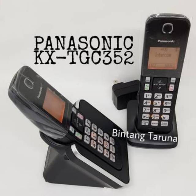 Wireless Phone Panasonic KX-TGC352 Telpon Panasonic KX-TGC352 (Hitam)