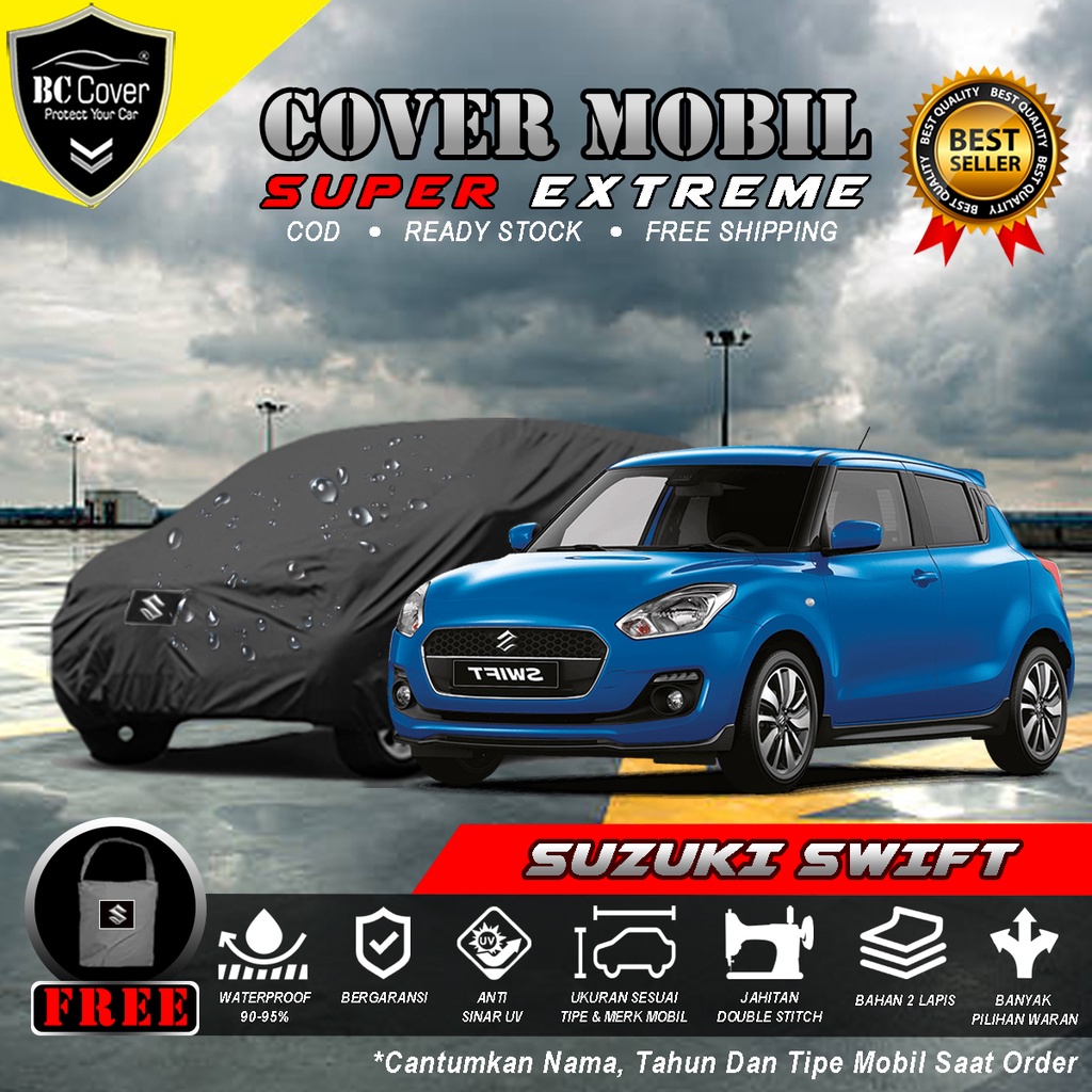 Body Cover Mobil Swift Outdoor Waterproof / Sarung Mobil Suzuki Swift Waterproof / Selimut Tutup Mobil Suzuki Swift Penutup Mantol Kerudung Mantel Mobil Swift Waterproof Outdoor Anti Air