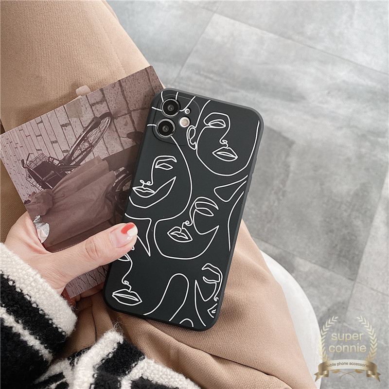 Ins Art Abstrak Geometri Soft TPU Case Oppo A16 A76 A17 A7 A78 A95 A54 A15 A57 A12 A55 A1K A53 A16K A31 Reno 8T 8 7 6 5F 5 A94 A96 A9 A36 A16E A52 A74 A5 A5s A3s Sarung Shockproof