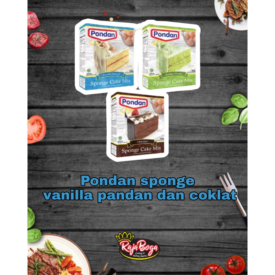 

PONDAN SPONGE ( VANILA , PANDAN , DAN COKELAT )