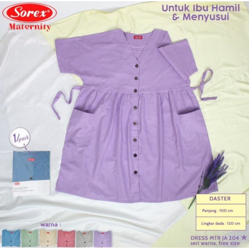 Sorex Dress Maternity Untuk Ibu Hamil &amp; Menyusui Freesize JA204