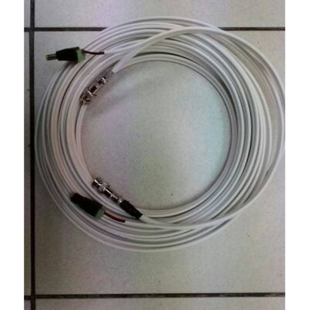 Kabel cctv siap pakai 20meter rg59+power komplit sama jackonektor tgl pakai aja