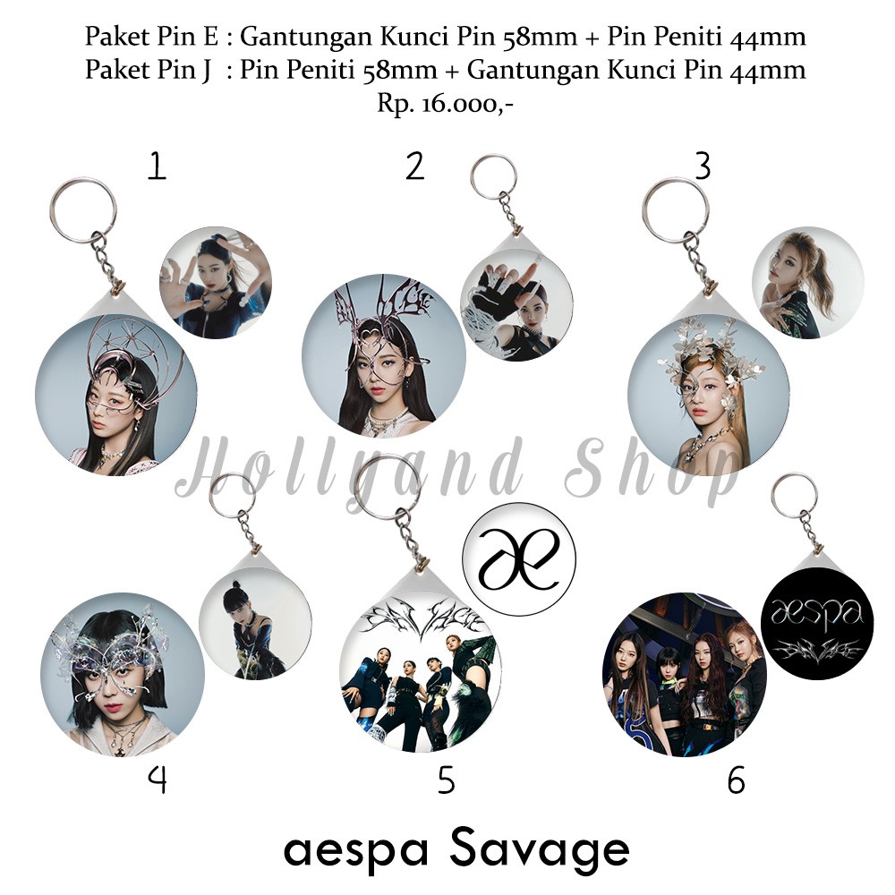 Pin Peniti + Gantungan Kunci Pin aespa Savage Hallucination Quest Synk Dive Ningning Karina Winter G