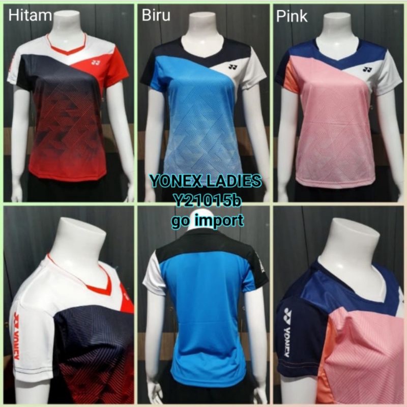 Baju badminton cewek Yonex Y21025b kaos bulutangkis wanita terbaru