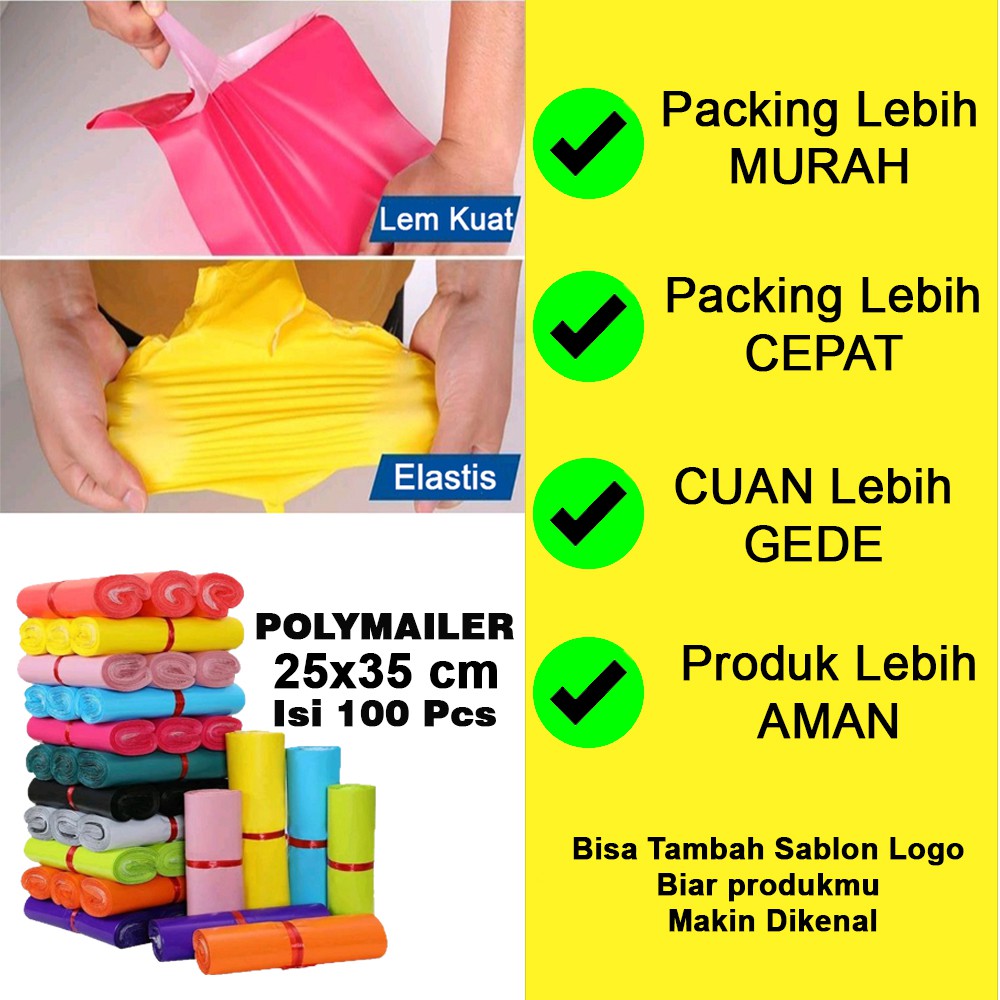 

25x35 ISI 100 | PLASTIK POLYMAILER | PLASTIK OLSHOP | PLASTIK LEM | PLASTIK KEMASAN | PLASTIK WARNA
