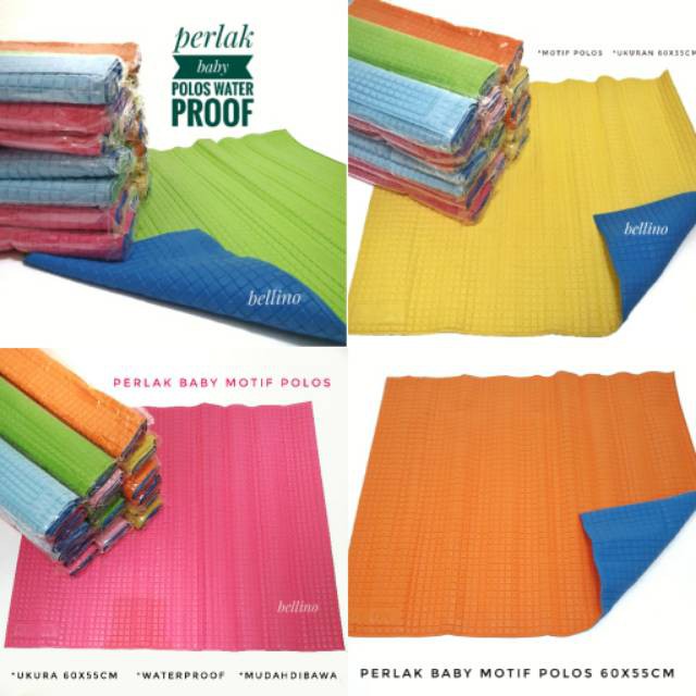 Perlak Ompol Bayi Waterproof Warna Bolak Balik Polos Matras Bayi New Born Perlak Baby Murah 60x55cm