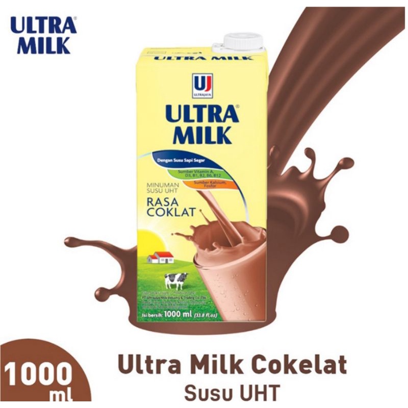 

[Promo!!!] Ultra Milk Susu UHT Cream & Coklat 1000 ml / 1 L
