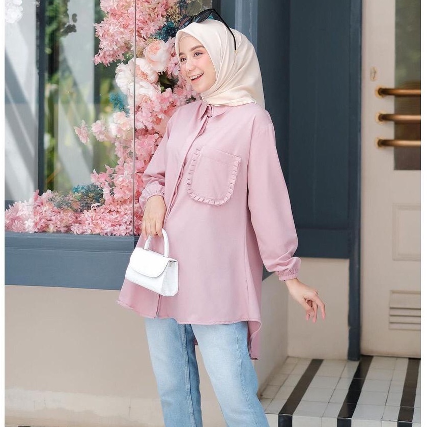 GRATATA KEMEJA - BLOUSE WANITA - PAKAIAN WANITA - ATASAN SIMPLE -  BISA COD